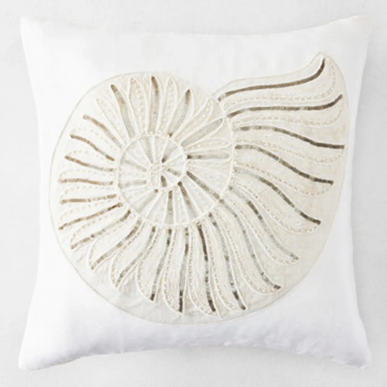 Artisanal Shell Pillow 20" - Pearl