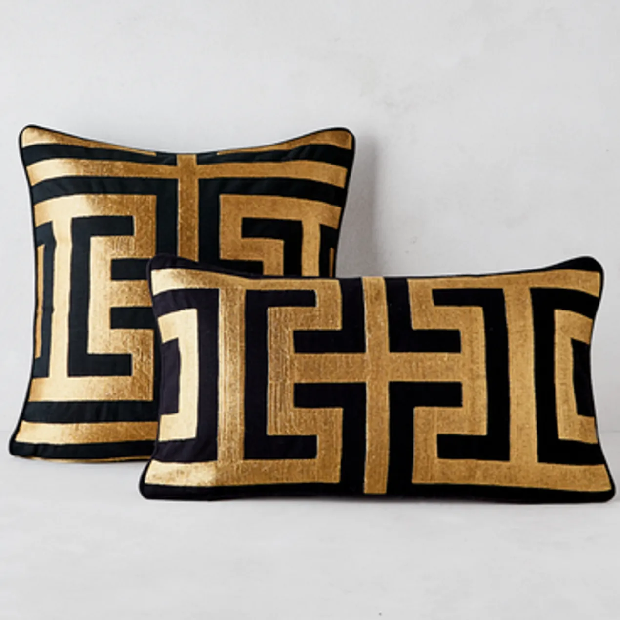 Cace Pillow Collection - Black/Gold