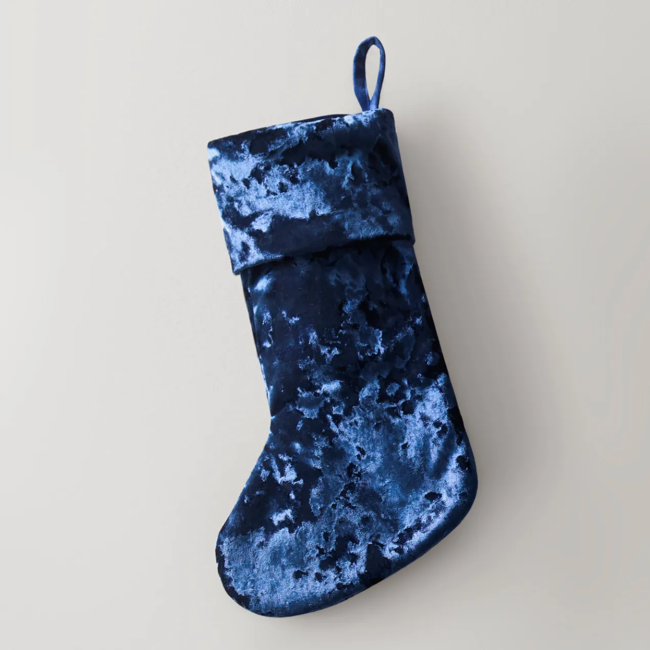 Crushed Velvet Stocking - Sapphire