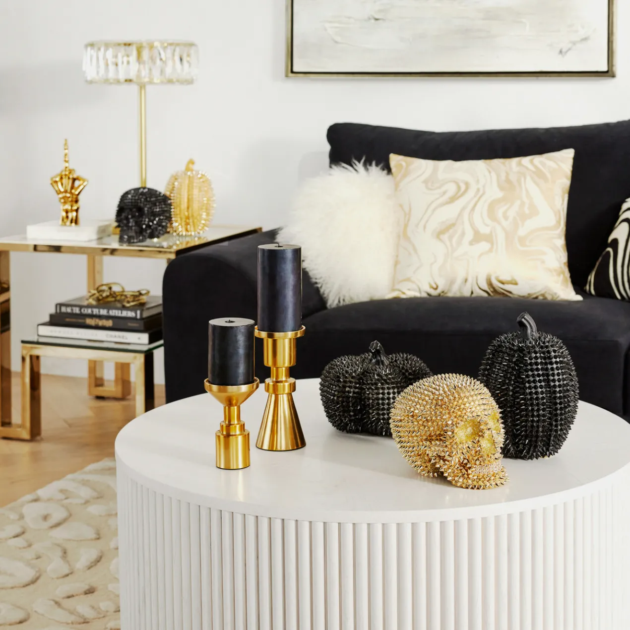 Enya Pillow 20" - Ivory/Gold