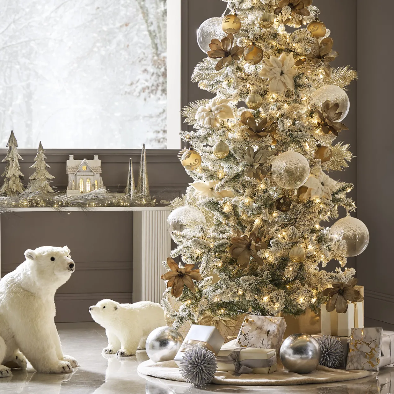 Faux Fur Tree Skirt 48"- Ivory