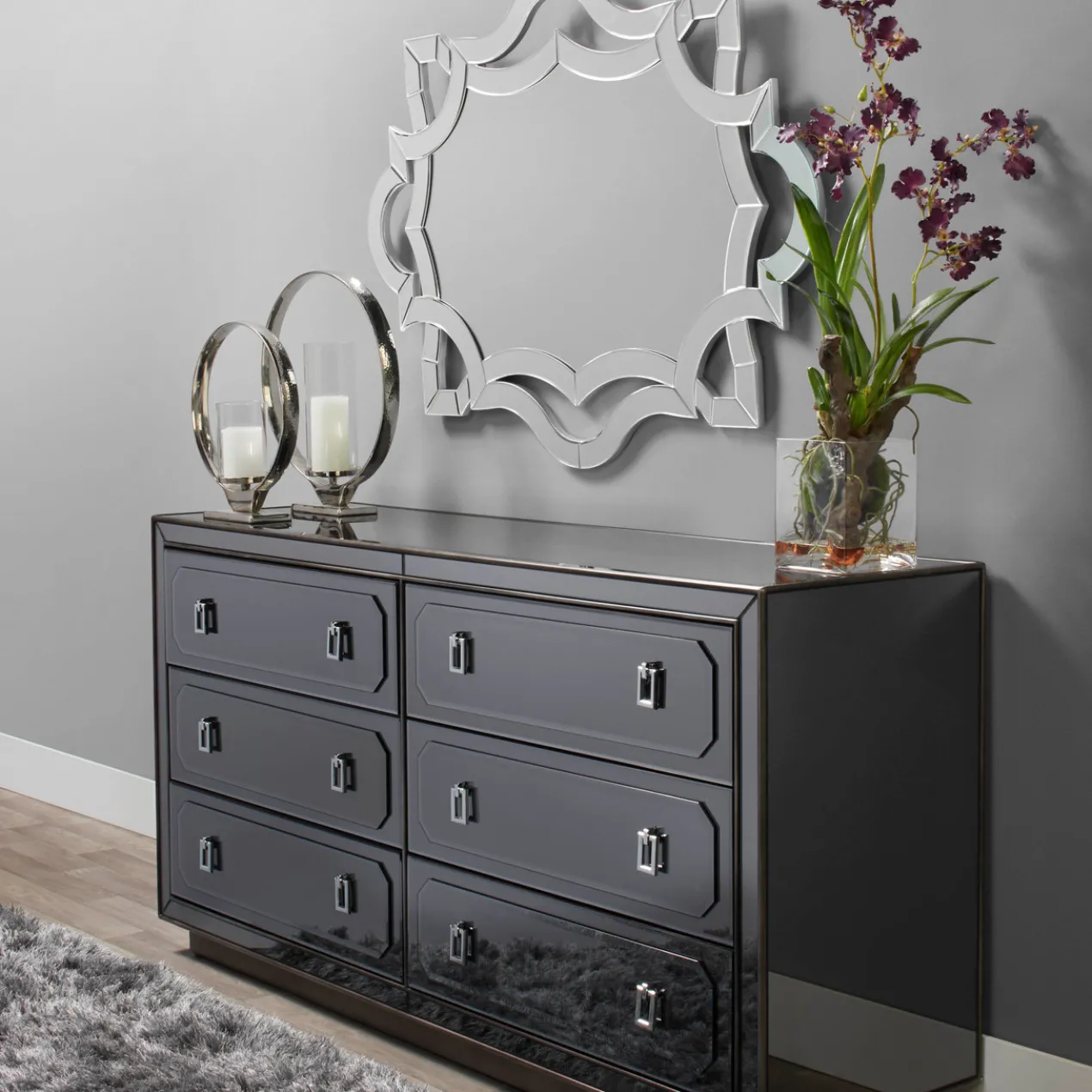 Faux Oncidium In Glass