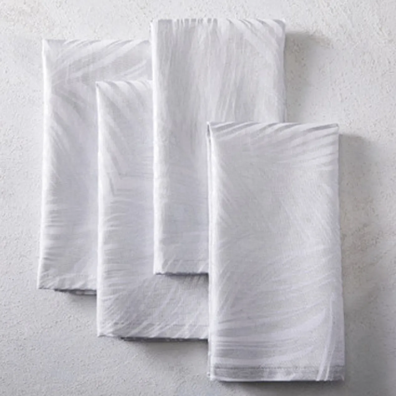 Foil Leaf Napkin Sets - Silver