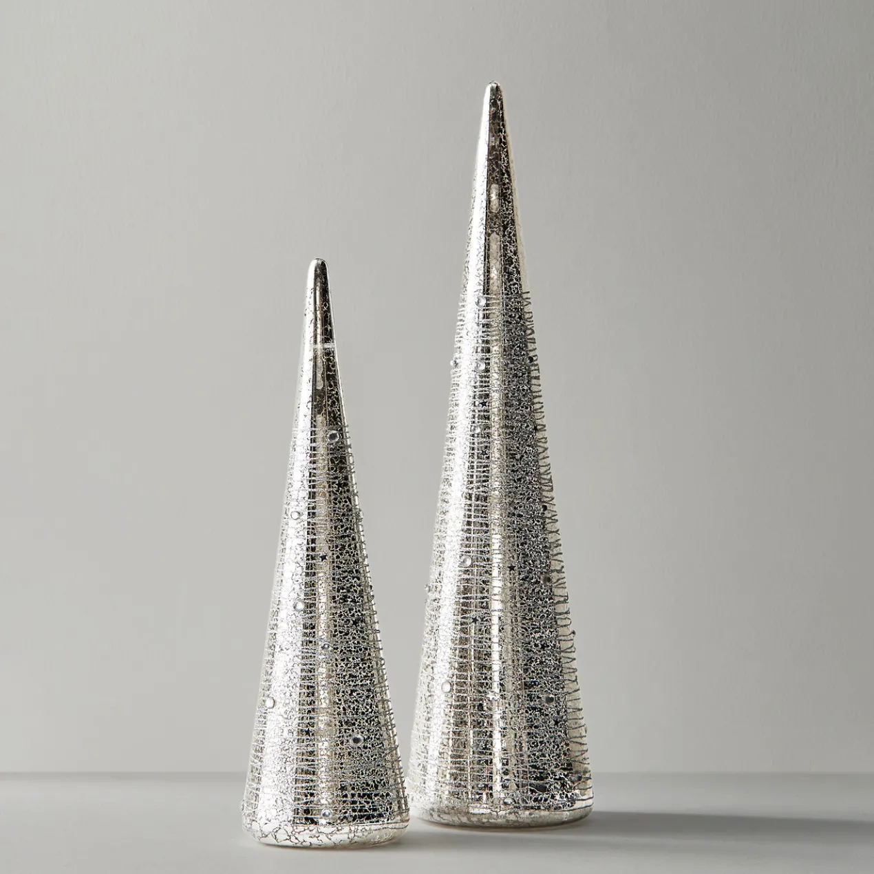 Glass Cone Trees - Set of 2