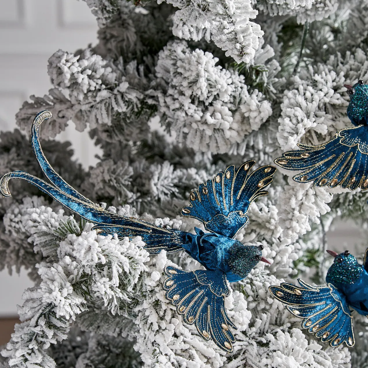 Glittered Bird Tree Pick - Set of 3