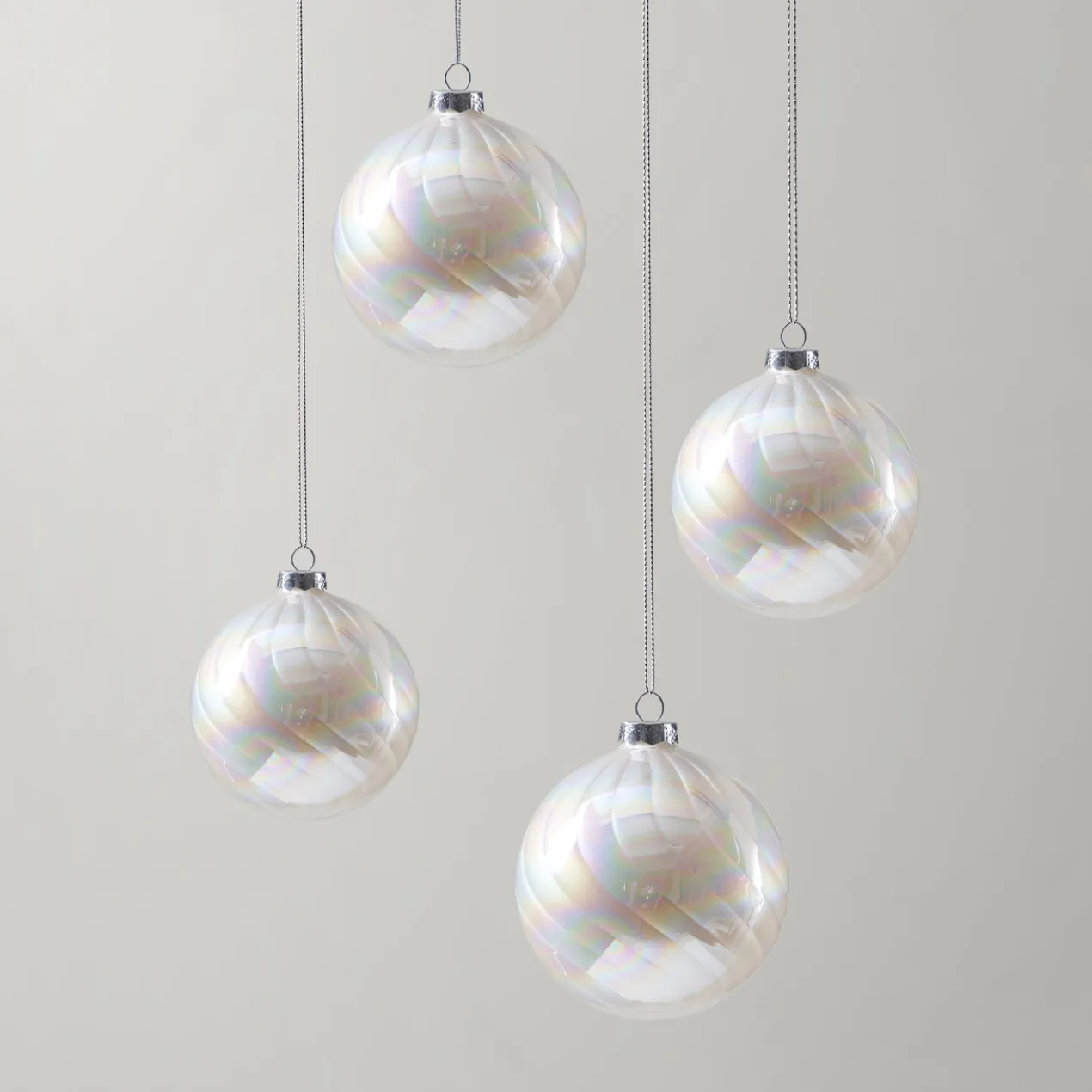 Iridescent Swirl Ornament - Set of 4