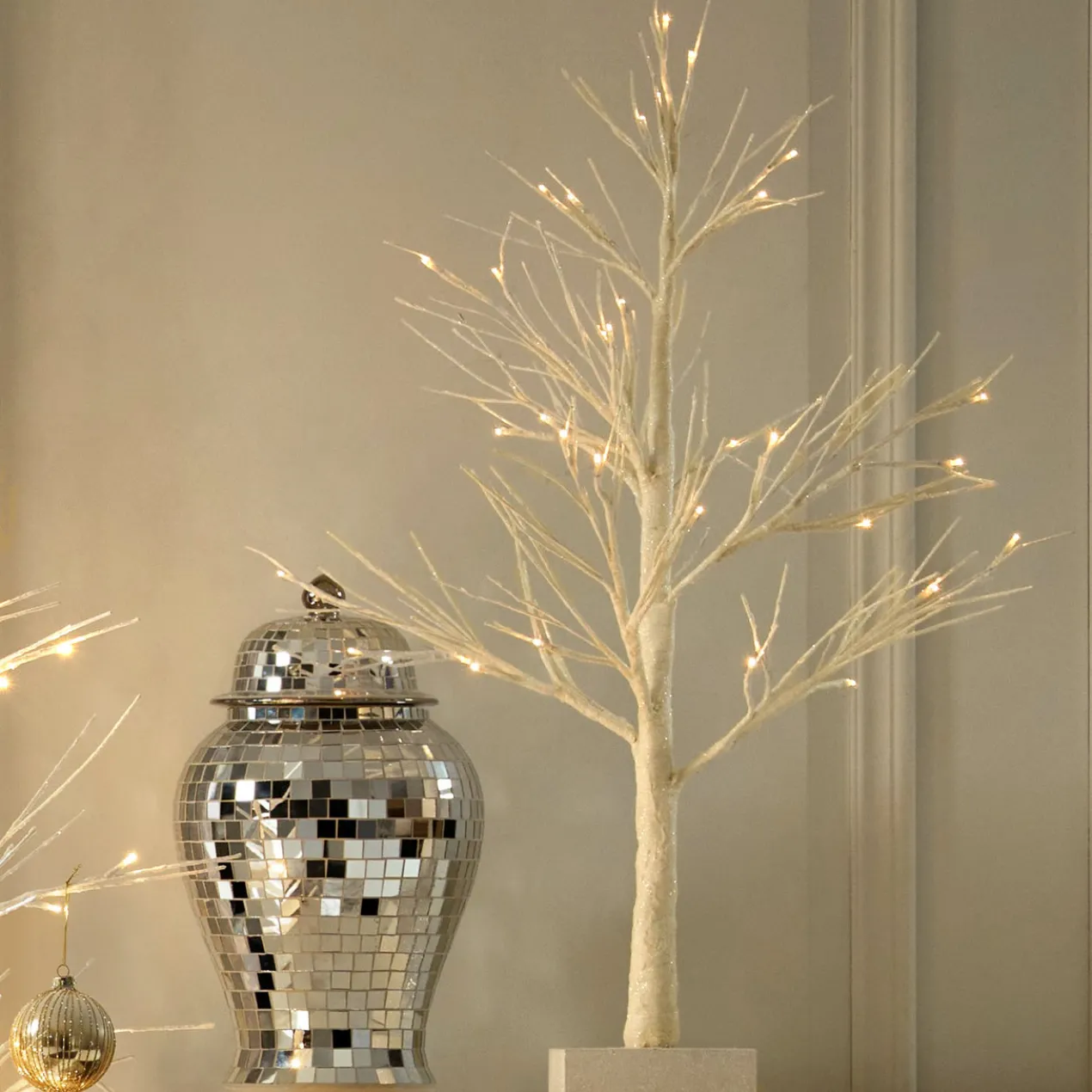 LED Glitter Tree 3' - Silver