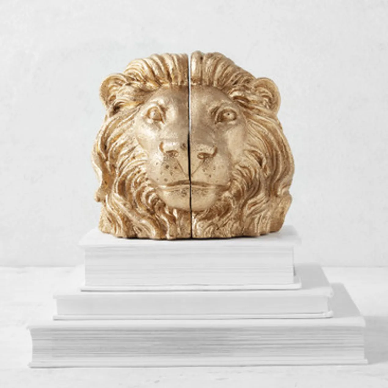 Lion Head Bookends