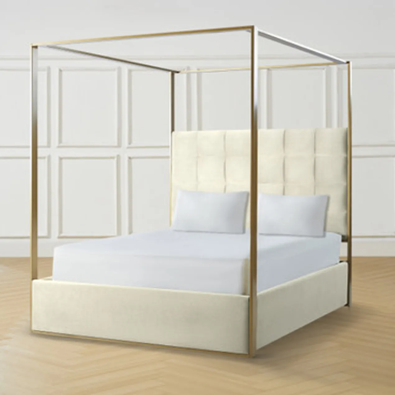 Lynn Canopy Bed - Ivory