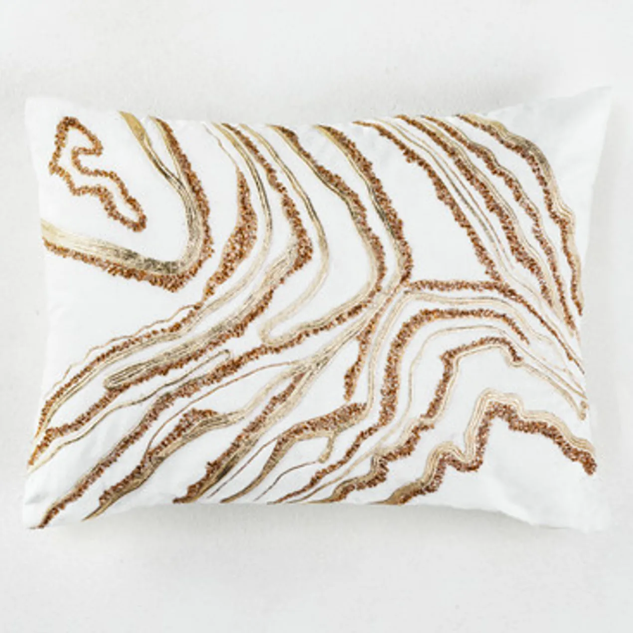 Marble Marvel Lumbar Pillow - Ivory