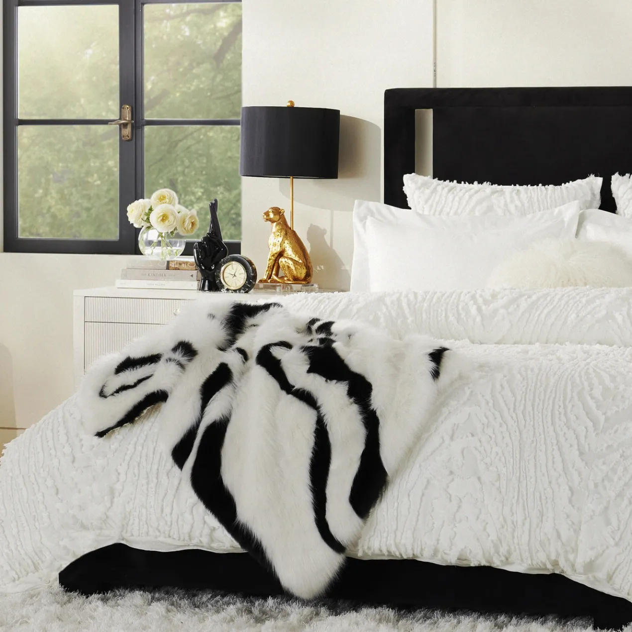 Marble Oversized Throw - Black/White