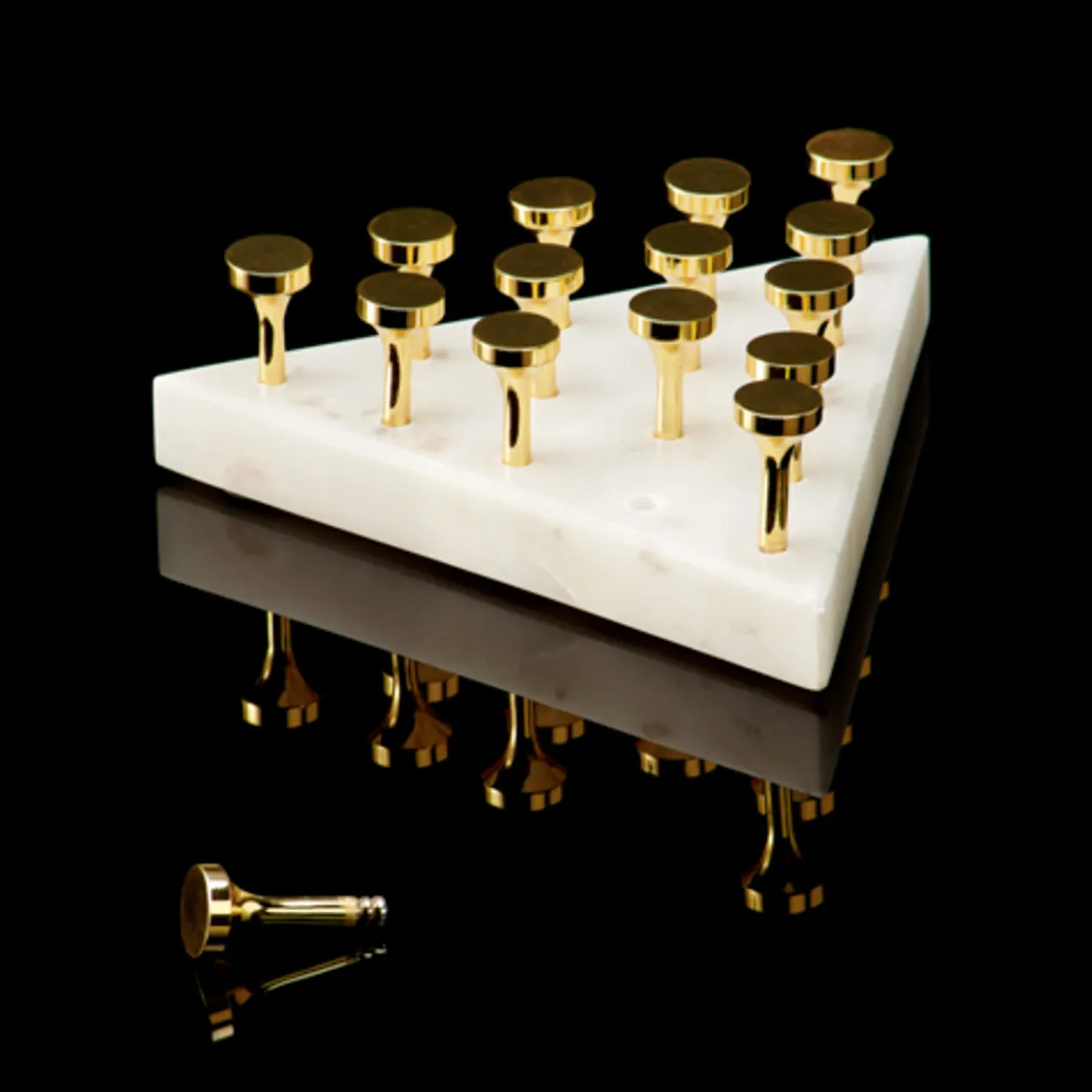 Marble Triangle Peg Solitaire