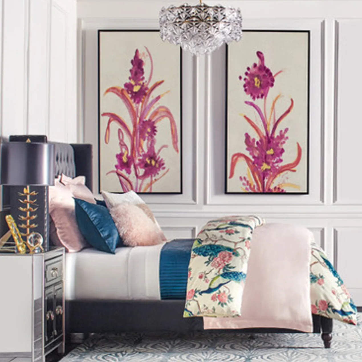 Mongolian Round Pillow 18" - Blush