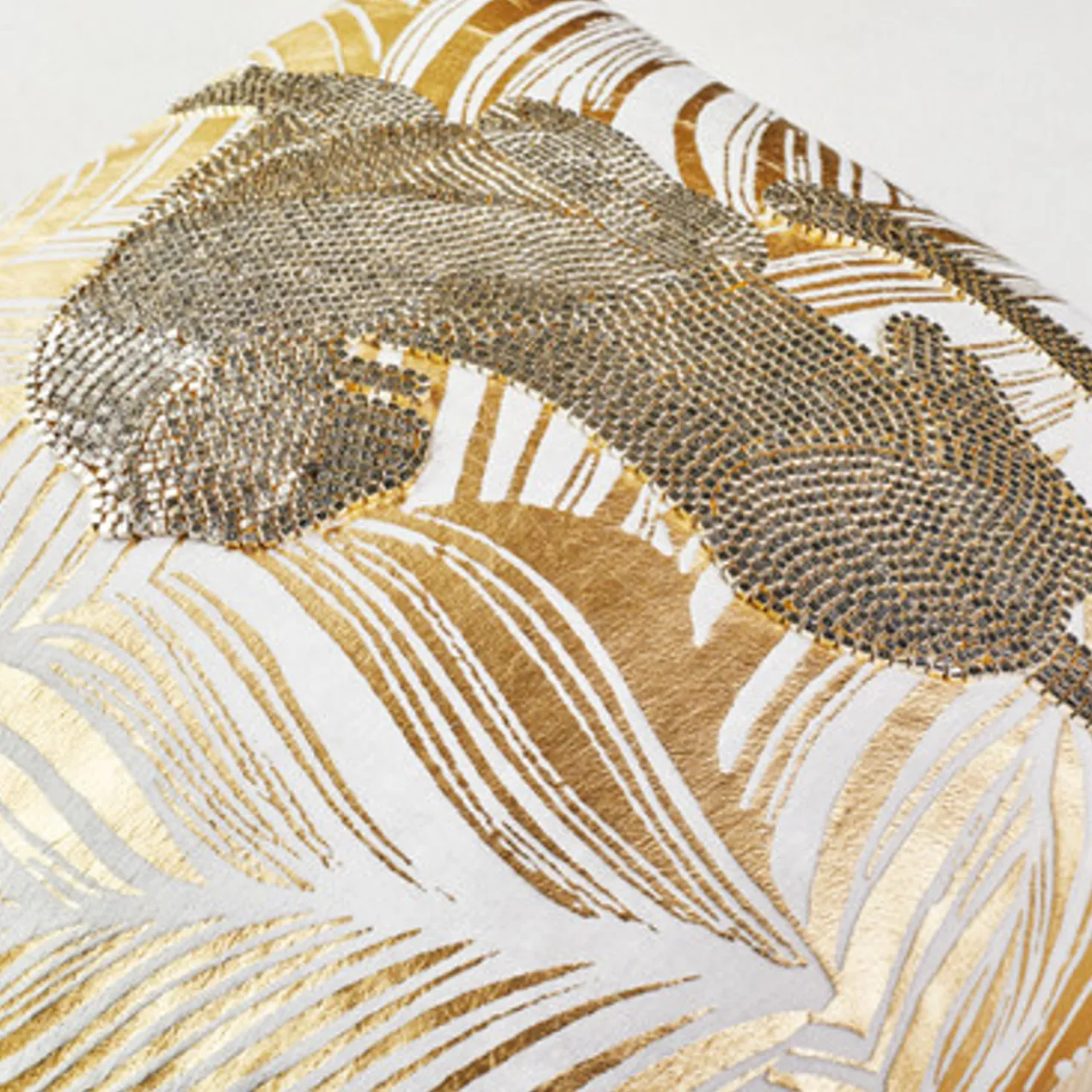 Mosaic Jaguar Pillow 20" - Gold