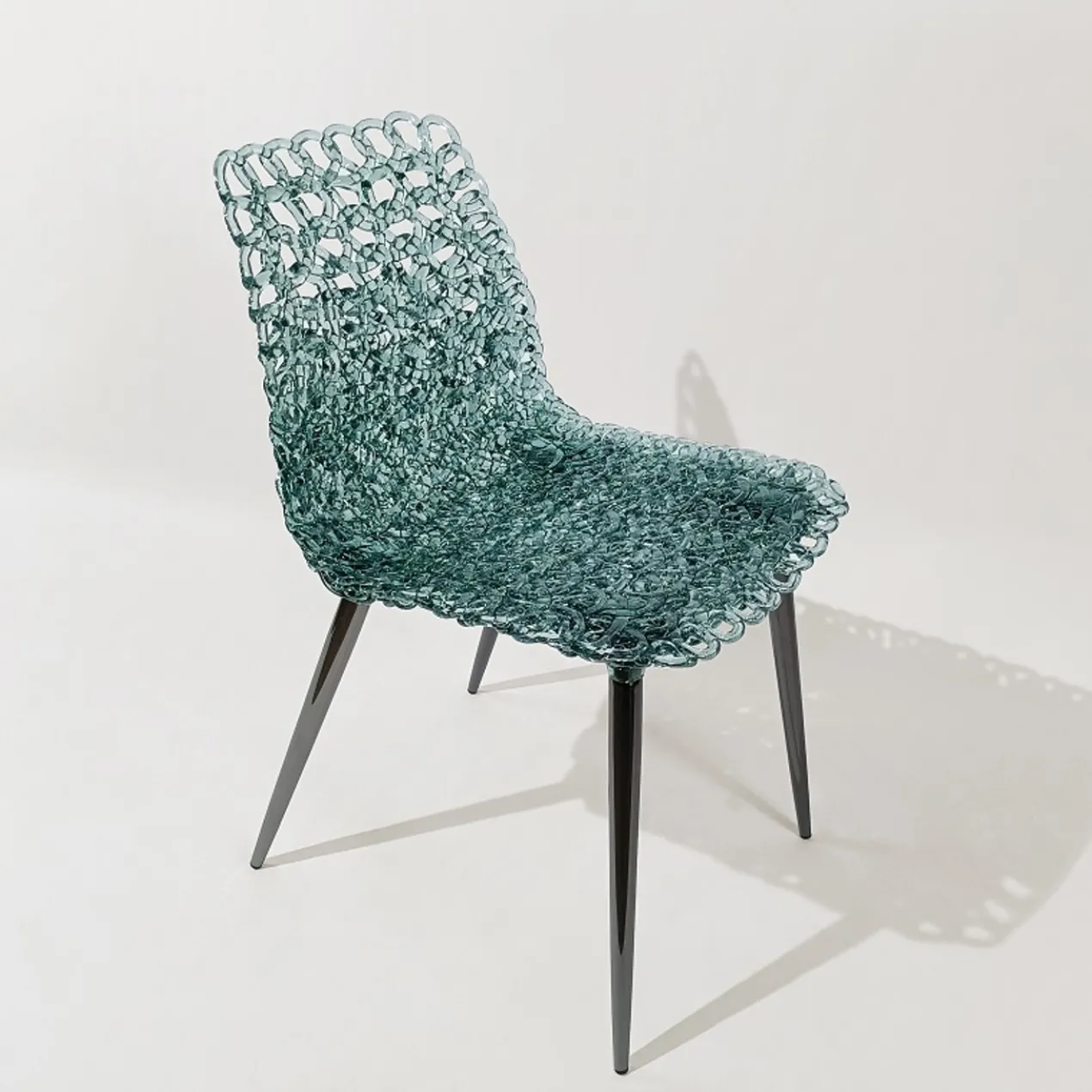 Ocean Blue Weave Dining Chair
