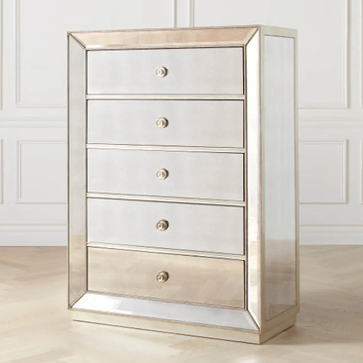 Omni Mirrored 5 Drawer Chest