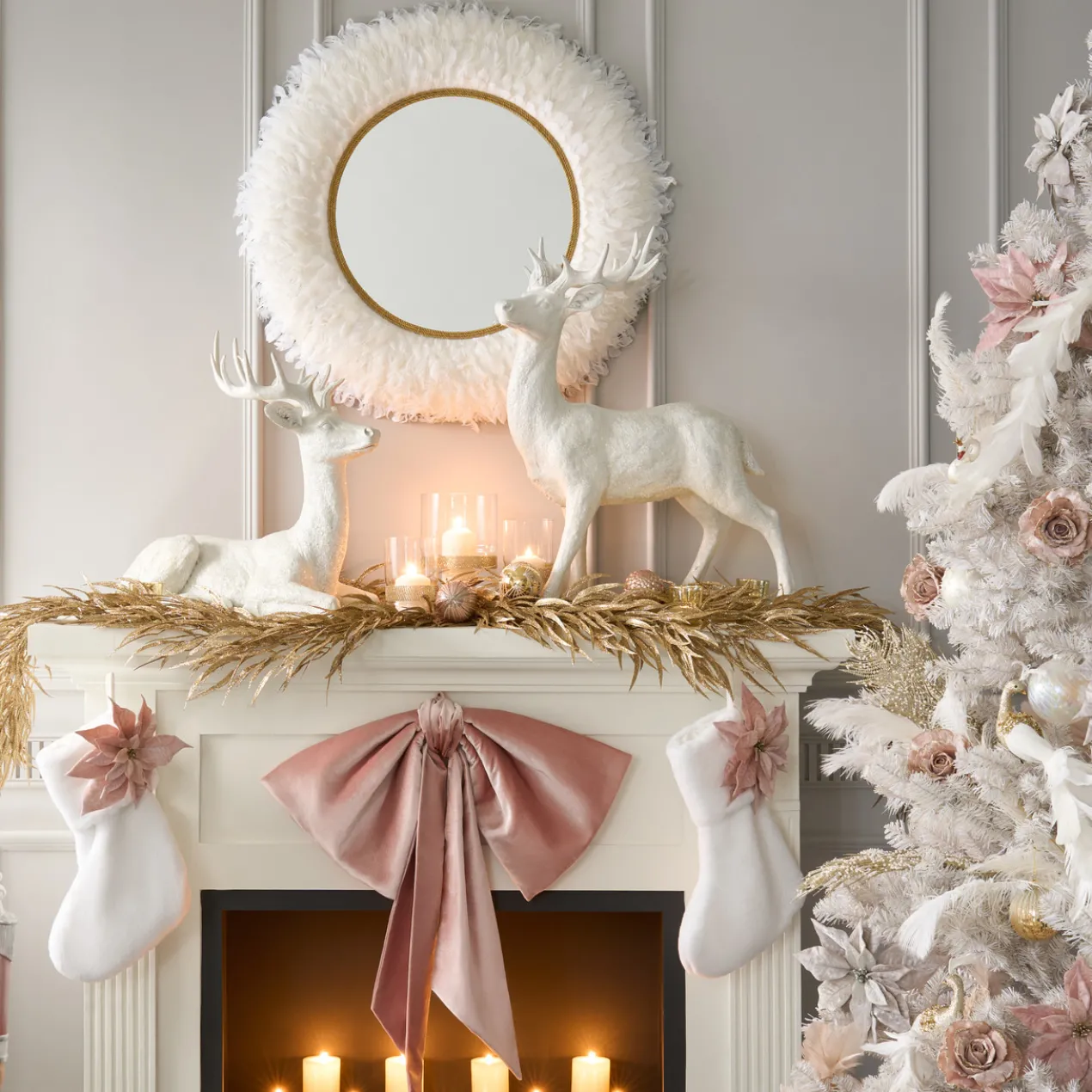 Overszied Velvet Bow 28" - Blush