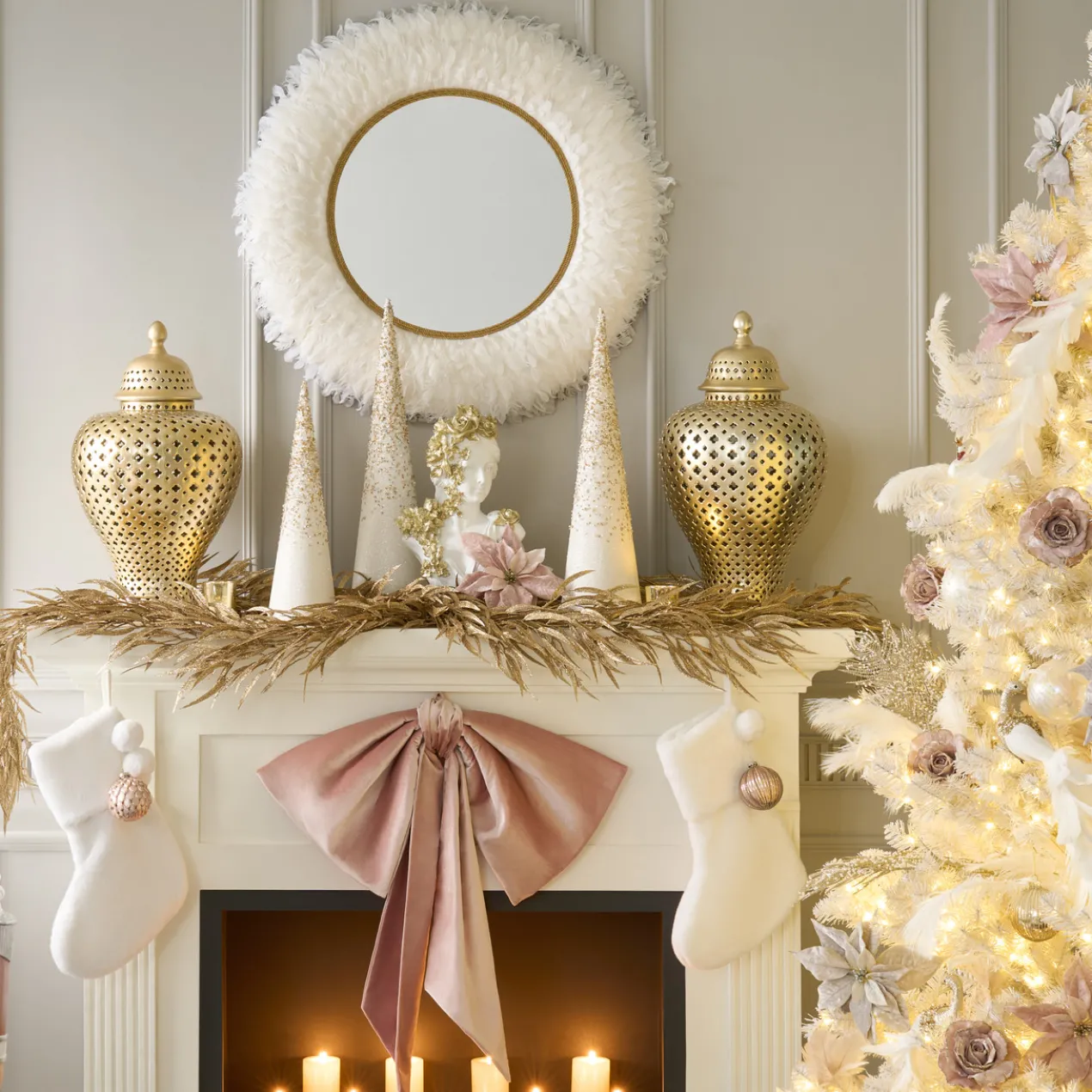 Overszied Velvet Bow 28" - Blush