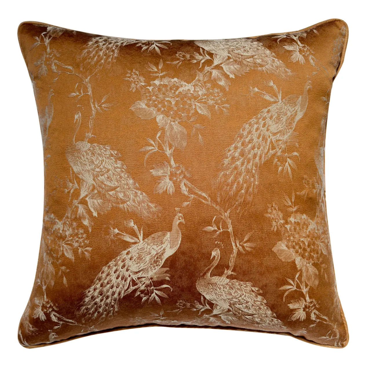Peacock Pillow 20" - Copper