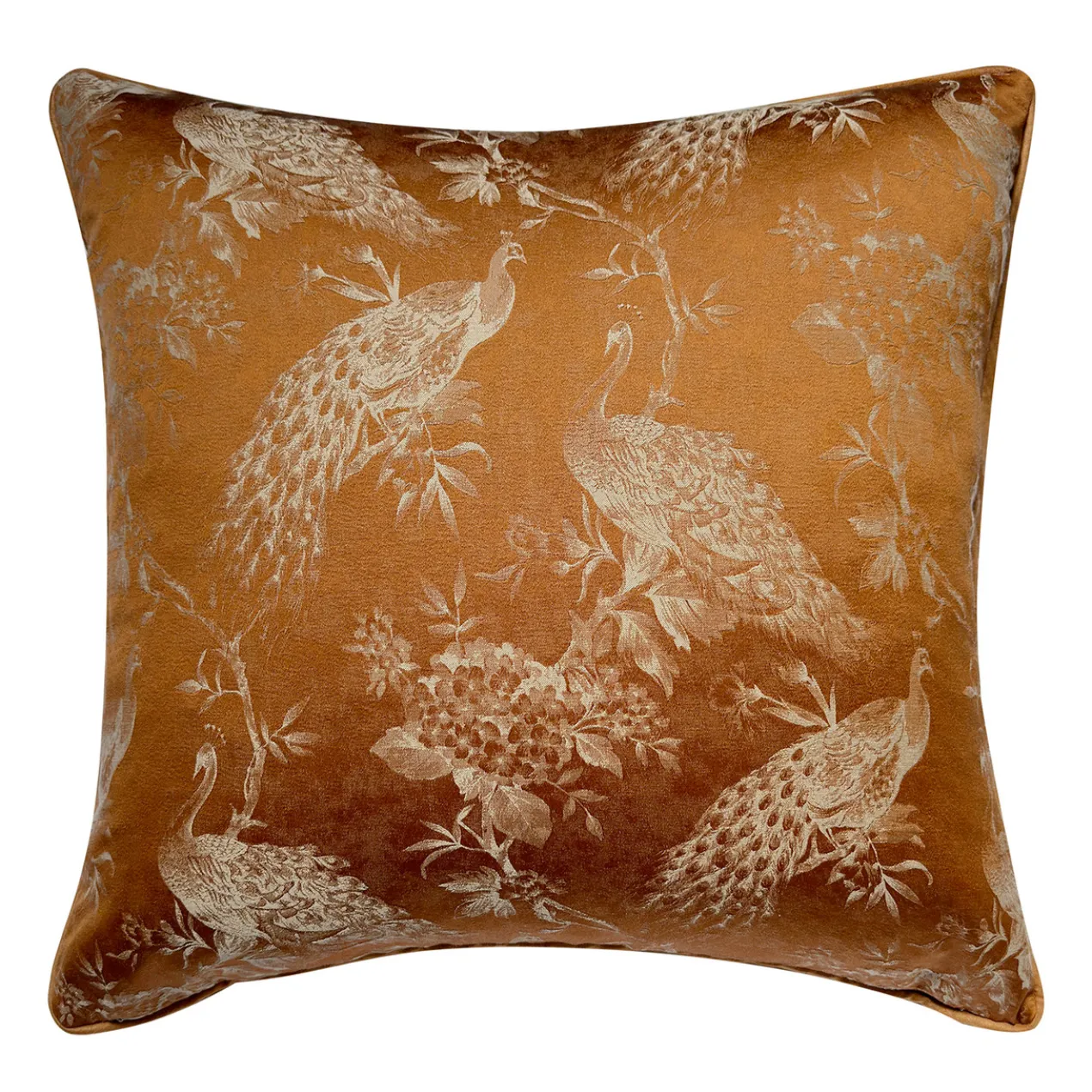 Peacock Pillow 20" - Copper