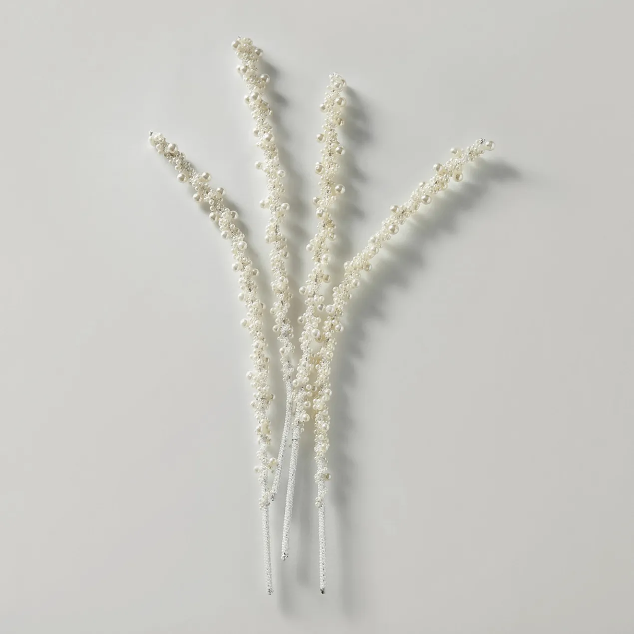 Pearled Icicle Tree Pick 21" - Set of 4