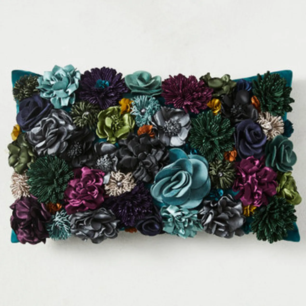 Posy Lumbar Pillow - Cerulean