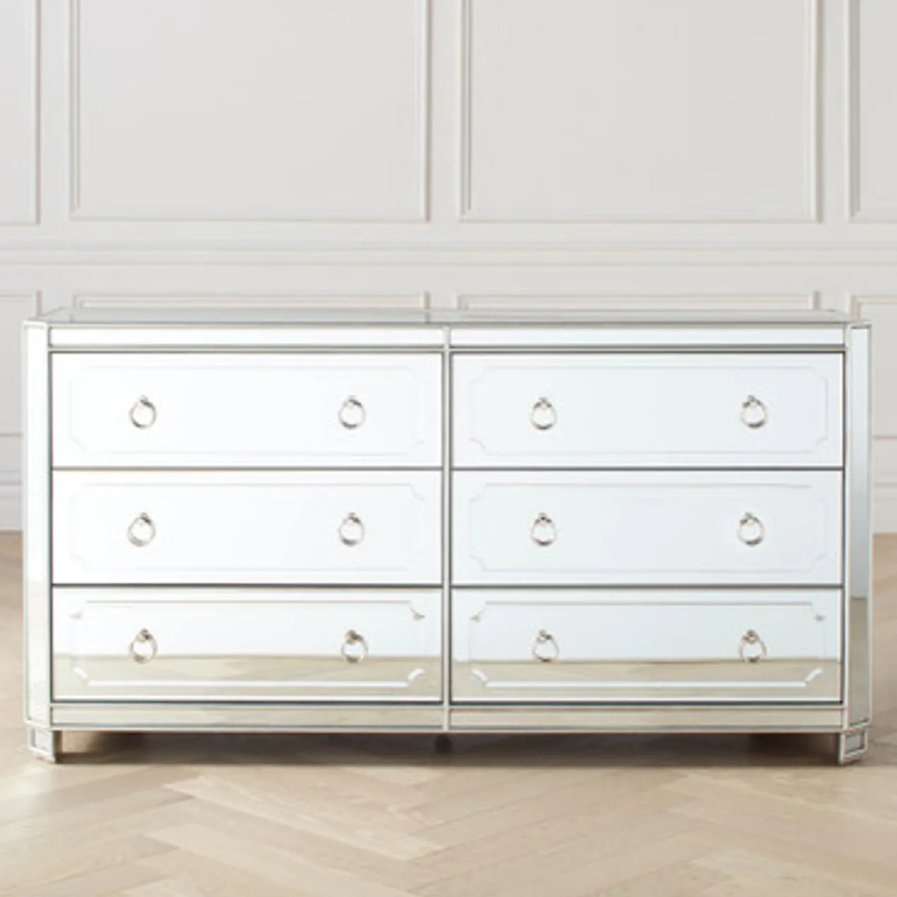 Simplicity Mirrored 6 Drawer Chest