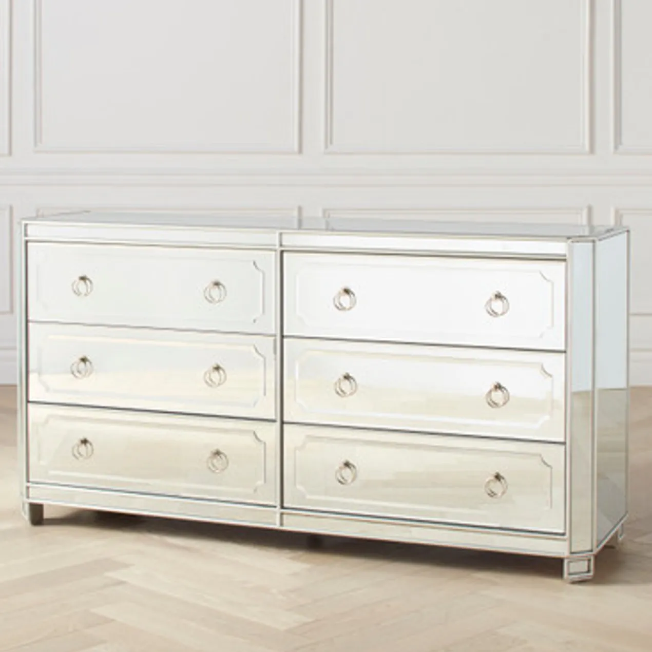 Simplicity Mirrored 6 Drawer Chest