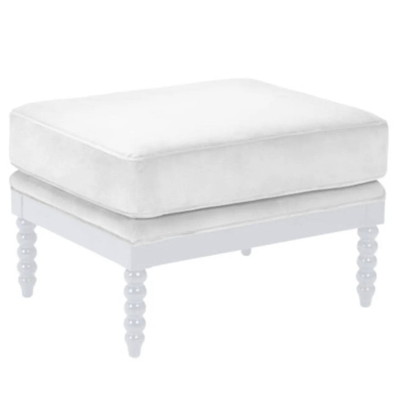 Spindle Ottoman - High Gloss White