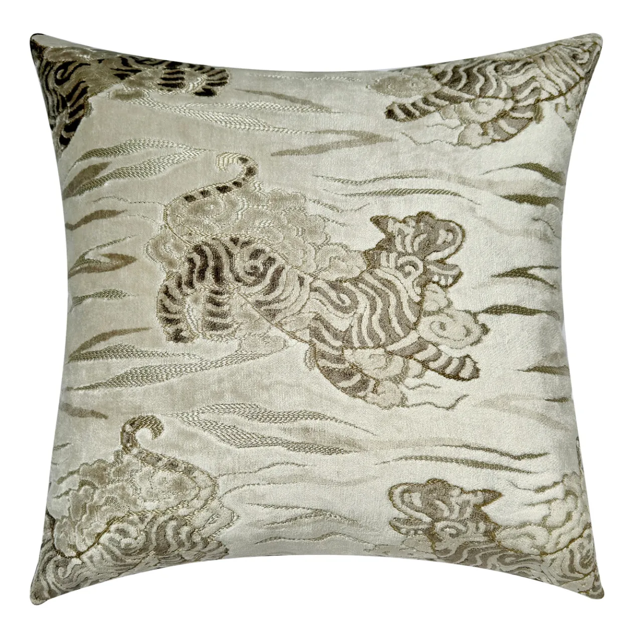 Tibetan Tiger Pillow 20" - Grey