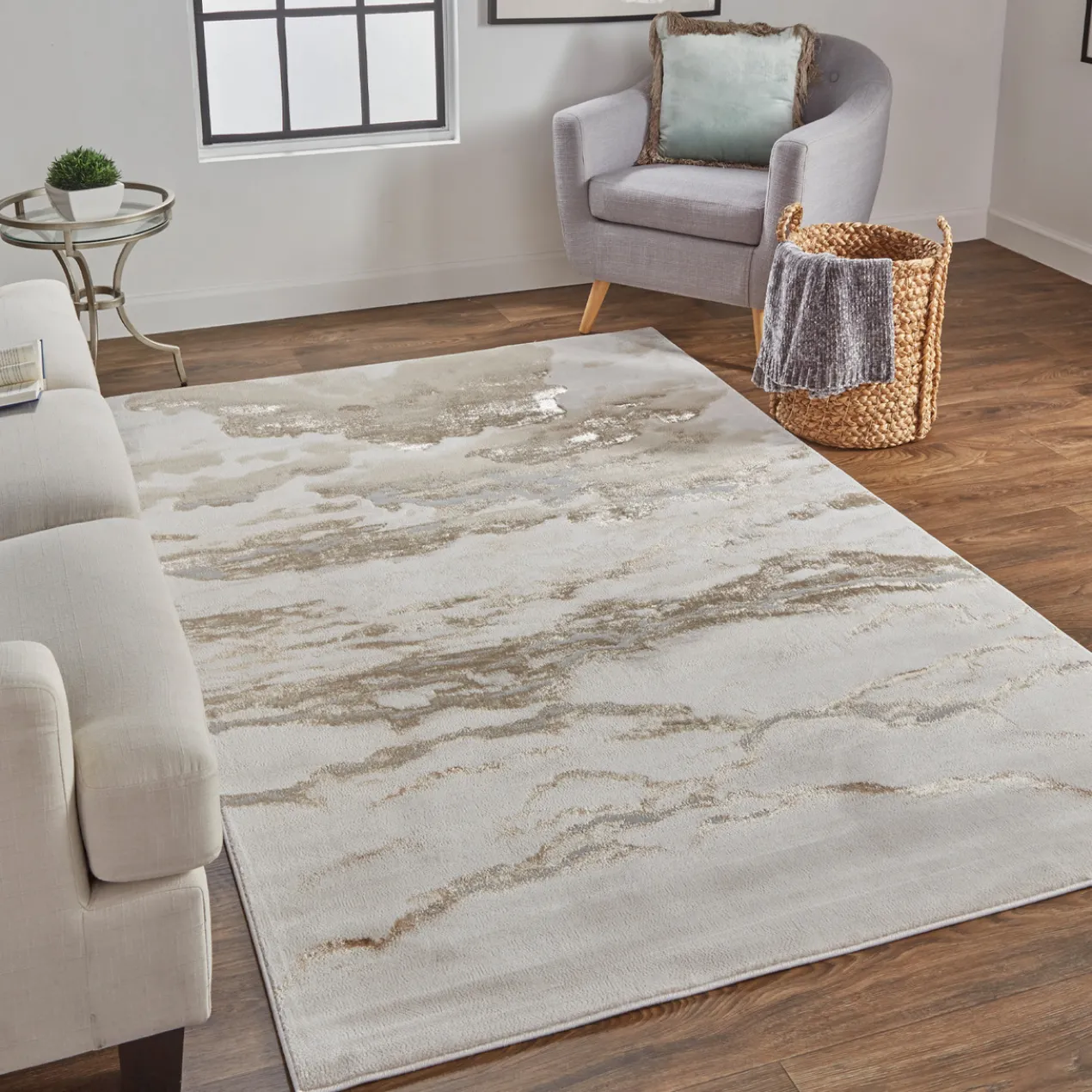 Tide Rug - Beige/Gold