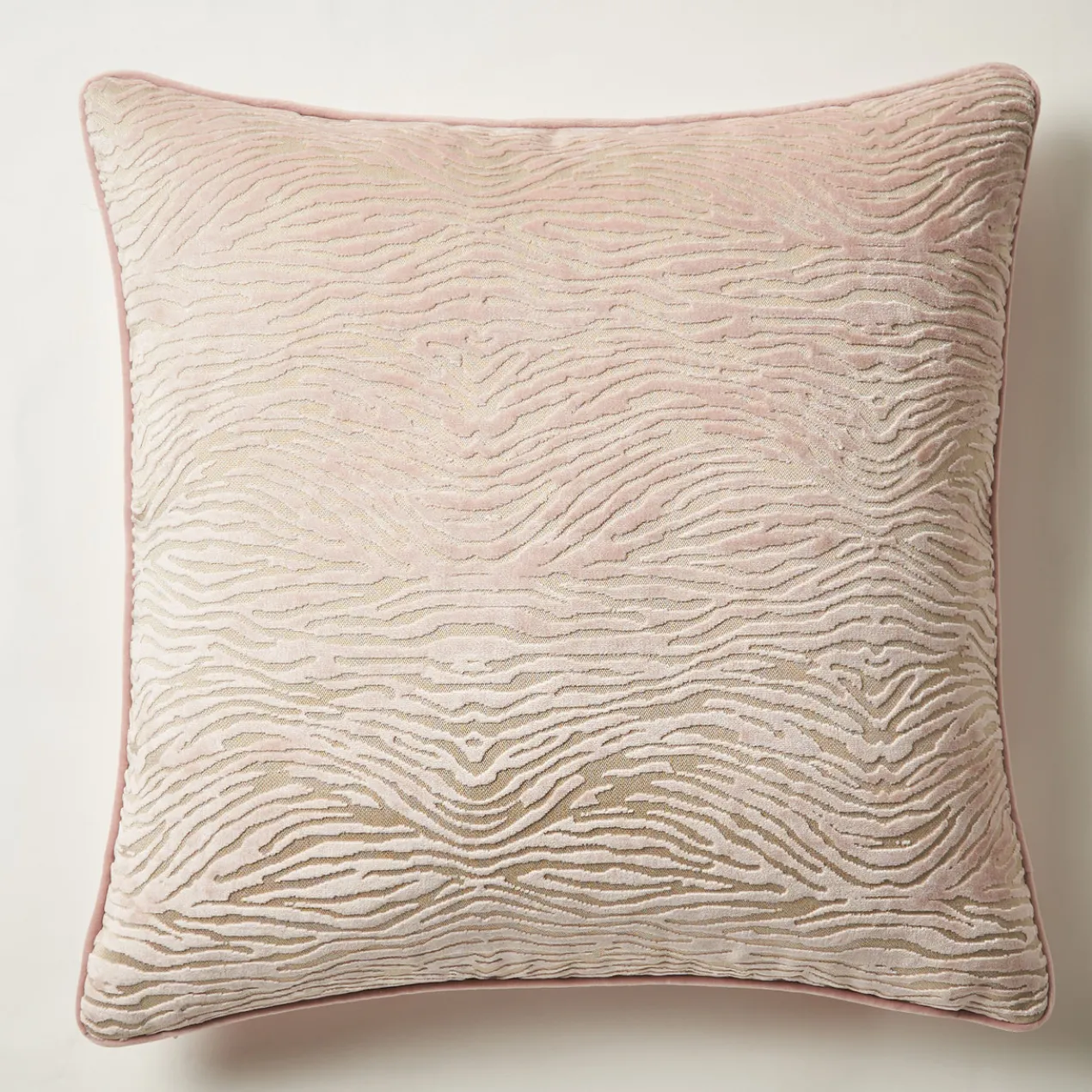 Wavy Zebra Pillow 22" - Blush