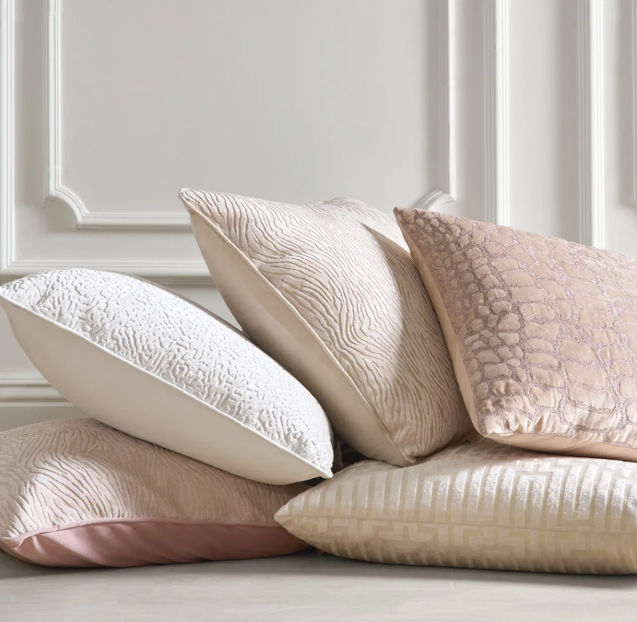 Wavy Zebra Pillow 22" - Blush